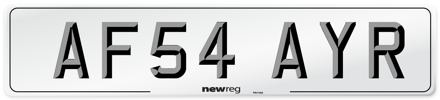 AF54 AYR Number Plate from New Reg